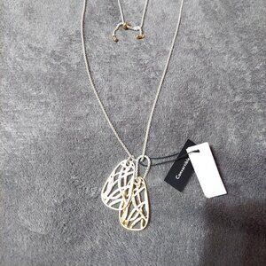 NWT White House Black Market Silver & Gold Tone Adjustable Necklace